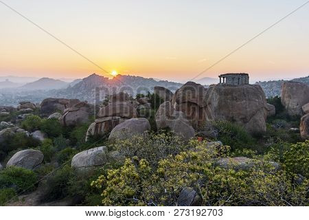 Sunrise In Humpi, State Karnataka, India.