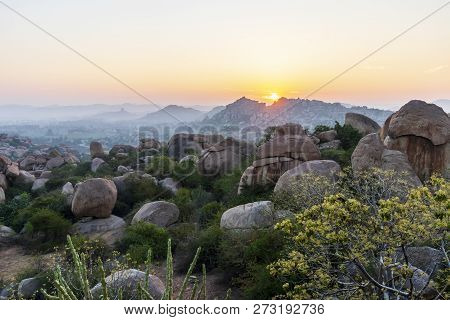 Sunrise In Humpi, State Karnataka, India.