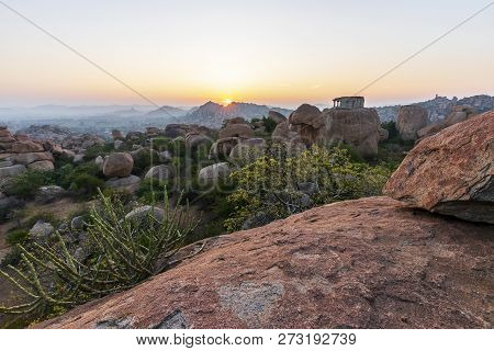 Sunrise In Humpi, State Karnataka, India.