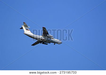 Russia, Moscow Region - August, 2017: Transport Cargo Plane Of The Air Force Of The Russian Federati