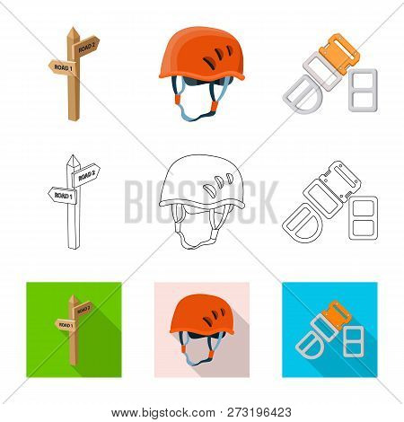 Vector Design Of Mountaineering And Peak Sign. Collection Of Mountaineering And Camp Stock Vector Il