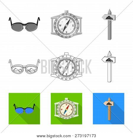 Vector Illustration Of Mountaineering And Peak Icon. Set Of Mountaineering And Camp Vector Icon For 