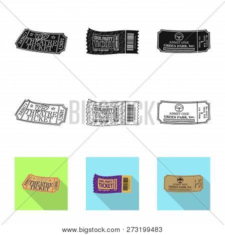 Vector Design Of Ticket And Admission Icon. Set Of Ticket And Event Stock Vector Illustration.