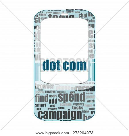 Text Dot Com. Information Concept . Detailed Modern Smartphone Isolated On White