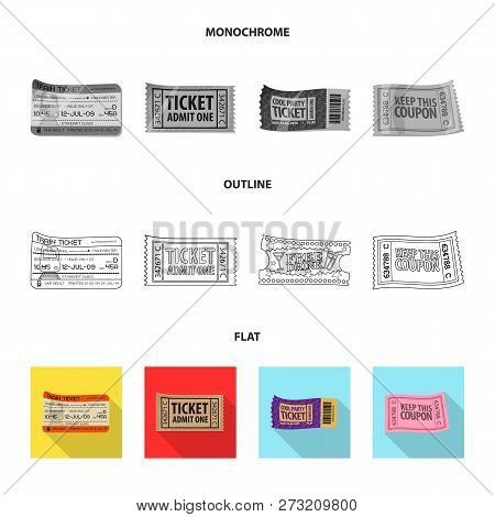 Vector Illustration Of Ticket And Admission Icon. Set Of Ticket And Event Vector Icon For Stock.