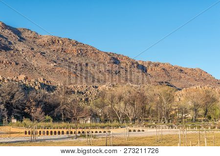 Cederberg, South Africa, August 23, 2018: Low Level Road Bridge Over The Sand River And The Camping 