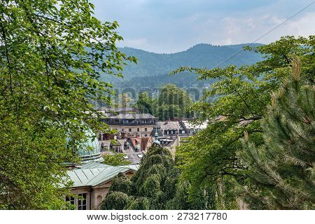Panoramic View On Baden Baden City And Mountains , Baden Wuerttemberg, Germany