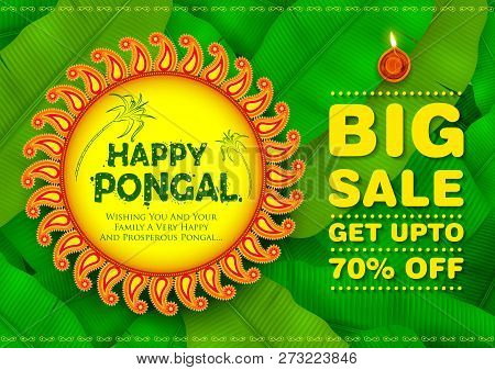Happy Pongal Holiday Harvest Festival Of Tamil Nadu South India Sale And Advertisement Background