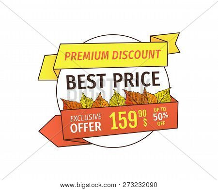 Best Price Premium Discount Buy Now At Super Hot Price 159.90 Promo Label Oak And Maple Leaves. Autu