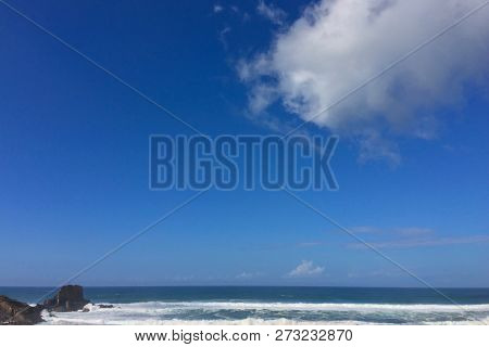 Beautiful Cloud Over The Ocean, Seascape, Beautiful Beach, Pacifying Landscape