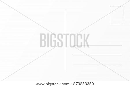 Old Postcard Back Template. Travel Postal Card Design Template