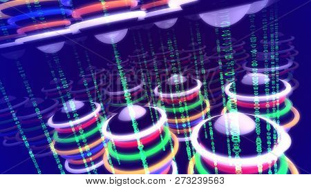 Abstract Colorful Disc Clusters Put Aslant