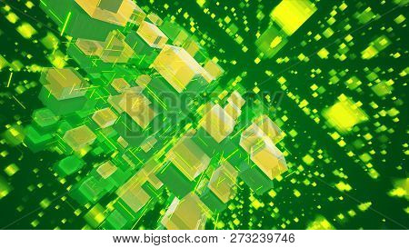 Inspiring Macrostructure Of Yellow Cubes