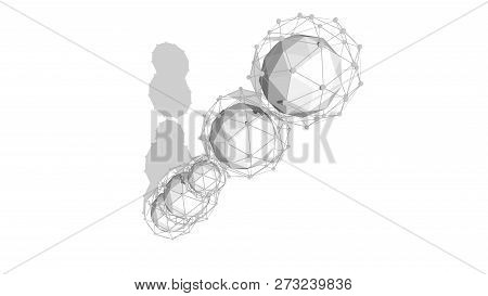 Abstract Spheres Put In A  Diagonal Line
