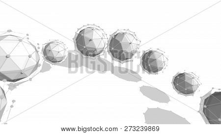 Abstract Spheres Placed In A Semi Circle
