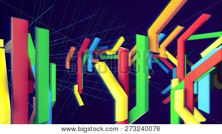Funny Multicolored Curvy Techno Bars