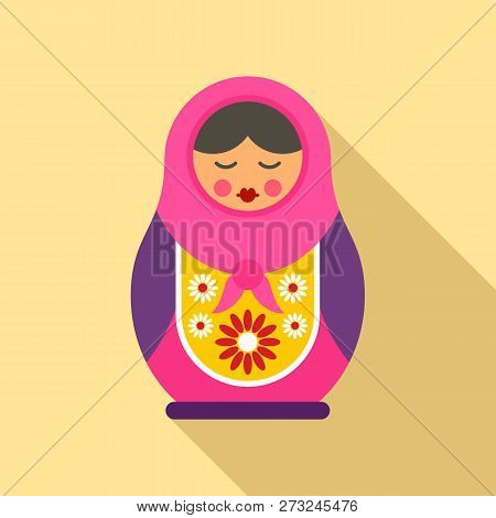 Russian Nesting Doll Icon. Flat Illustration Of Russian Nesting Doll Vector Icon For Web Design
