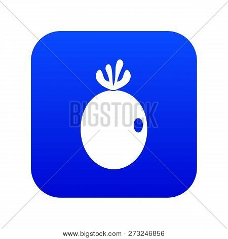 Feijoa Fruit Icon Digital Blue For Any Design Isolated On White Vector Illustration