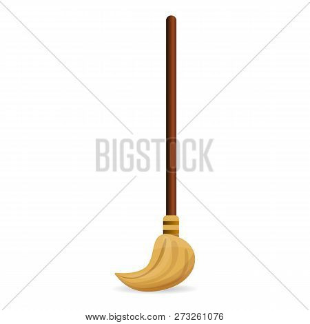 Cleaning House Broom Icon. Cartoon Of Cleaning House Broom Vector Icon For Web Design Isolated On Wh