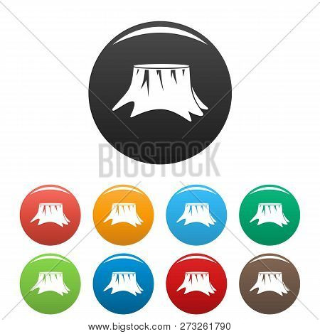 Old Stump Icons Set 9 Color Vector Isolated On White For Any Design