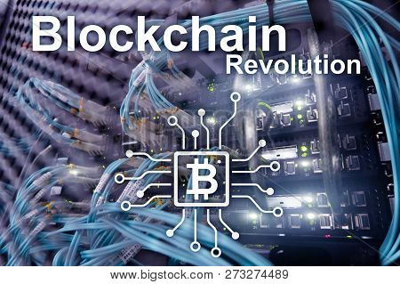 Blockchain Revolution, Innovation Technology In Modern Business. Fiber Optical Connector Interface