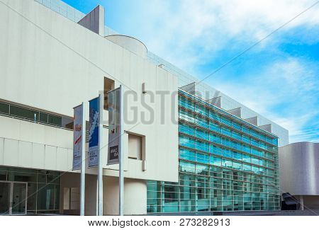 Barcelona, Spain - September 28, 20012:  The Architectures Of The Macba (contemporary Art Museum)
