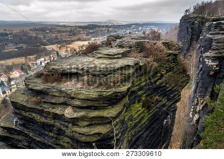 Tisa Rocks Or Tisa Walls In Western Bohemian Switzerland, Part Of The Elbe Sandstone Rocks, Czech Re