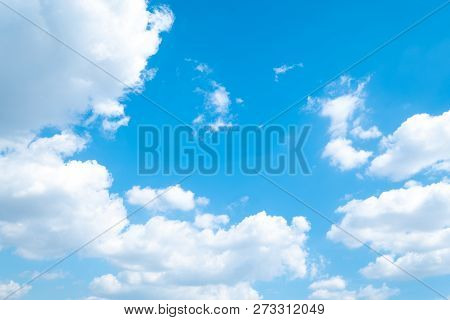 Beautiful Blue Sky Clouds For Background. Cloudy