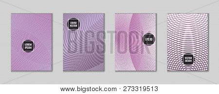 Gnarly Geometrical Lines Notebook Cover Pattern. Minimalistic Notepad Cover Template Set. Colorful T