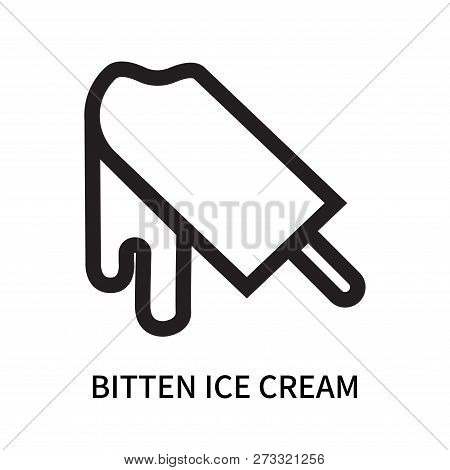 Bitten Ice Cream Icon Isolated On White Background. Bitten Ice Cream Icon Simple Sign. Bitten Ice Cr
