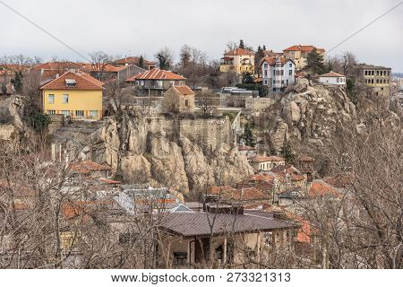 Plovdiv, Bulgaria - December 30, 2016:  Panoramic View Of City Of Plovdiv From Sahat Tepe Hill, Bulg