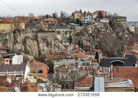Plovdiv, Bulgaria - December 30, 2016:  Panoramic View Of City Of Plovdiv From Sahat Tepe Hill, Bulg