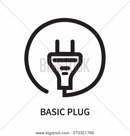 Basic Plug Icon Isolated On White Background. Basic Plug Icon Simple Sign. Basic Plug Icon Trendy An