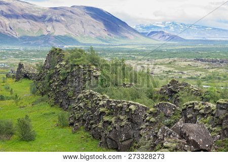 Thingvellir Site, Iceland. Famous Icelandic Landmark. Iceland Golden Circle