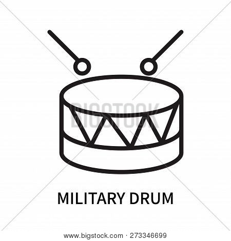 Military Drum Musical Instrument Icon Isolated On White Background. Military Drum Musical Instrument