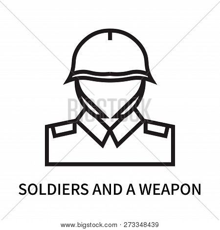 Soldiers And A Weapon Icon Isolated On White Background. Soldiers And A Weapon Icon Simple Sign. Sol