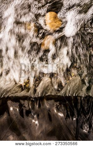 Abstruct Blur Water With Bubbles Background Fast Creek.