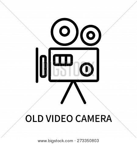 Old Video Camera Icon Isolated On White Background. Old Video Camera Icon Simple Sign. Old Video Cam