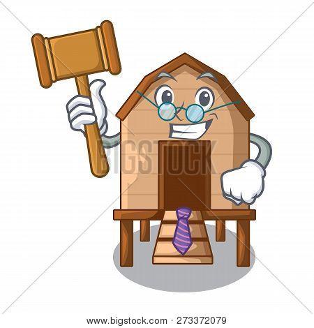 Judge Chicken In A Wooden Cartoon Coop