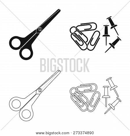 Isolated Object Of Office And Supply Symbol. Set Of Office And School Vector Icon For Stock.