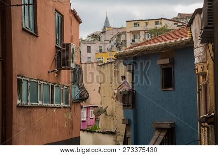 Istanbul, Turkey: Street View From Balat District, The Oldest Neighborhoods In Istanbul With Interes