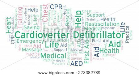 Cardioverter Defibrillator Word Cloud, Made With Text Only