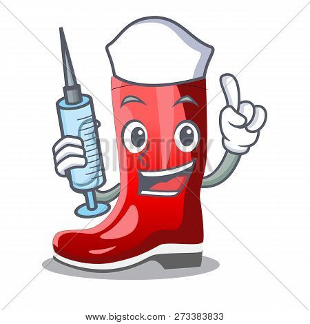 Nurse Single Of Boots Isolated On Mascot