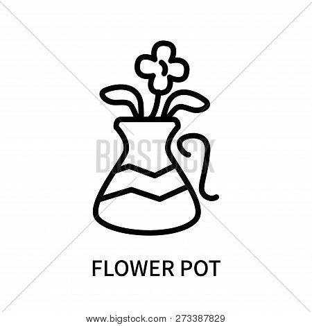 Flower Pot Icon Isolated On White Background. Flower Pot Icon Simple Sign. Flower Pot Icon Trendy An