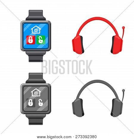 Isolated Object Of Laptop And Device Sign. Set Of Laptop And Server Vector Icon For Stock.