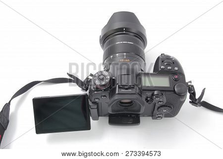 Gomel, Belarus - December 11, 2018: Panasonic Photo Camera Ds G9 On A White Background.