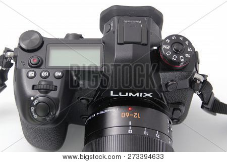 Gomel, Belarus - December 11, 2018: Panasonic Photo Camera Ds G9 On A White Background.
