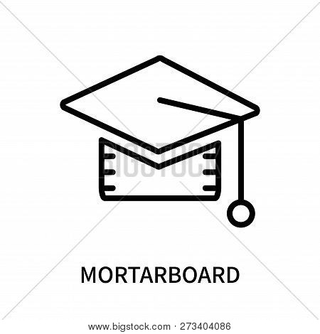 Mortarboard Icon Isolated On White Background. Mortarboard Icon Simple Sign. Mortarboard Icon Trendy