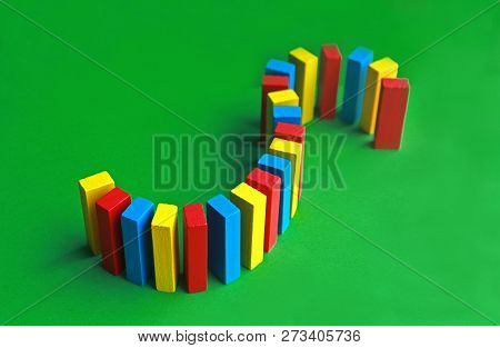 Sigmoid Serpent Built With Colorful Toy Blocks On A Green Surface