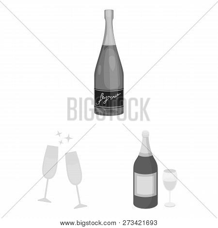 Vector Illustration Of Cork And New Sign. Set Of Cork And Wine Stock Symbol For Web.